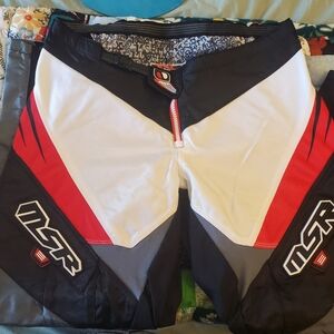 MSR Red, Black, and White Revolver Cargo Motorcross Rider Pants